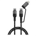 Cablu USB-C / USB-C Și Lightning 4smarts ComboCord CL - 1.5m - Negru