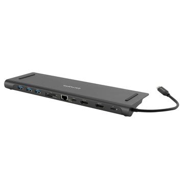 4smarts MultiScreen 11-in-1 USB-C Hub / Suport pentru laptop - Negru / Gri