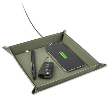 4smarts Organizator de tavă de buzunar cu încărcător wireless 15W - verde