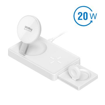 4smarts UltiMag Trident 3-in-1 încărcător wireless - 20W - alb