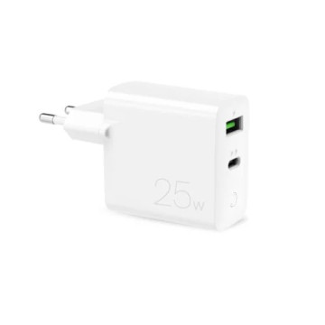 Încărcător de perete Puro PD Fast Wall Charger - 25W, USB-A, USB-C - Alb