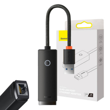 Adaptor de rețea Baseus Lite Series USB la RJ45 WKQX000101 - negru