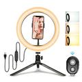 6" 48-LED Selfie Ring Light + trepied de birou + obturator de la distanță pentru fotografiere video în direct