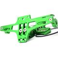 Reglabil CNC din aliaj de aluminiu din aliaj de aluminiu pentru motociclete Suportul plăcuței de înmatriculare pentru biciclete Suport telescopic cu lumină LED - verde