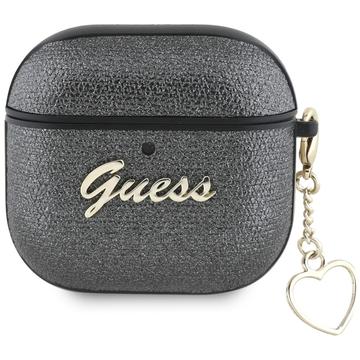 Husă AirPods 4 Guess Metallic Script Charm