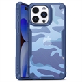 Husă Hibrid iPhone 15 Pro Max - Anti-Shock - Camuflaj - Albastru