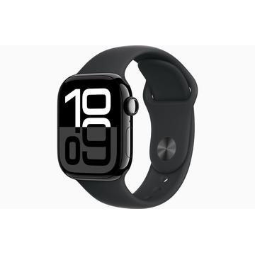 Apple Watch 10 GPS MWWE3QN/A - Aluminiu, Bandă sport neagră, S/M, 42mm - Negru Jet