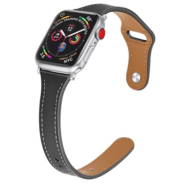 Curea Piele Premium - Apple Watch Series Ultra 2/Ultra/10/9/8/SE (2022)/7/SE/6/5/4/3/2/1 - 46mm/45mm/44mm/42mm - Negru