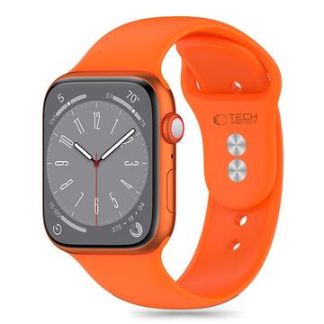 Apple Watch Series 10/9/8/7/6/SE Tech-Protect Silicone Strap - 40mm/41mm/42mm - Portocaliu strălucitor