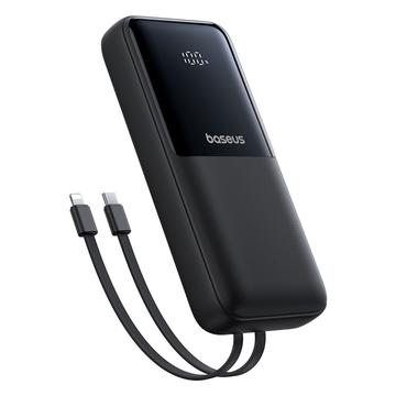 Baseus Lipow 22.5W Power Bank 20000mAh cu cabluri Lightning și USB-C încorporate și afișaj LED - Negru