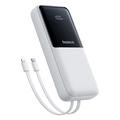 Baseus Lipow 22.5W Power Bank 20000mAh cu cabluri Lightning și USB-C încorporate și afișaj LED - alb