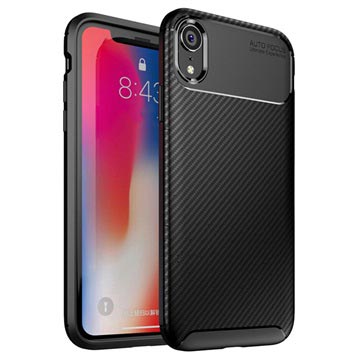 Husă Beetle din Fibră de Carbon pentru iPhone XR - Neagră