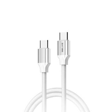 Beline BLNCWC03 65W USB-C / USB-C Cablu de încărcare și transfer de date - 1m - Alb