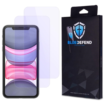 Protector de ecran din sticla securizata iPhone 11 BlueDefend Anti-Blue Light - 2 buc.