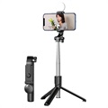 Selfie Stick Bluetooth Și Stand Trepied KH1S cu Lumină - Negru