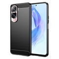 Husă TPU Periat Honor 90 Lite/X50i - Fibră De Carbon - Negru