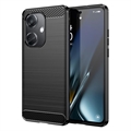 Husă TPU Periat OnePlus Nord CE3 - Fibră De Carbon - Negru