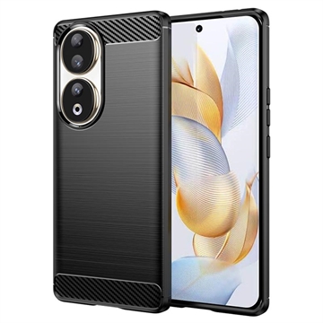 Husă TPU Brushed Honor 90 - Fibră de Carbon - Negru