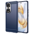 Husă TPU Brushed Honor 90 - Fibră de Carbon - Albastru