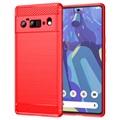 Husă TPU Mat Google Pixel 6 Pro - Fibră De Carbon (Ambalaj Deschis - Excelent) - Roșu