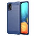 Husă TPU Brushed Samsung Galaxy A71 - Fibră De Carbon - Albastru