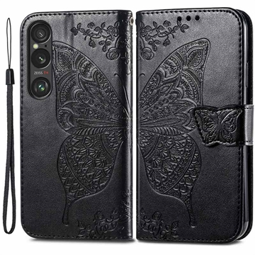 Husă tip portofel Sony Xperia 1 VI Butterfly - Negru