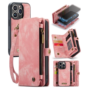 Husă Portofel iPhone 15 Pro - Caseme 2-în-1 Multifunctional - Roz