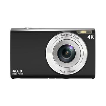 DC402-AF Camera digitală 4K pentru copii de 48 MP cu focalizare automată și zoom digital 16X Camera de vlogging pentru adolescenți - negru