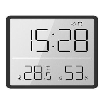 Ceas digital cu alarmă / Ceas electric LCD - Afișaj calendar, temperatură și umiditate