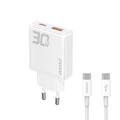 Dudao A30EUT Încărcător de perete GaN 30W cu cablu USB-C - alb