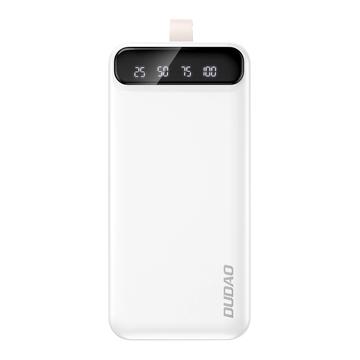 Dudao K8s+ Power Bank 30000mAh - 2x USB / USB-C, lumină LED - alb