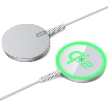 Încărcător wireless ESR HaloLock Qi2 Mini MagSafe 15W - Argintiu