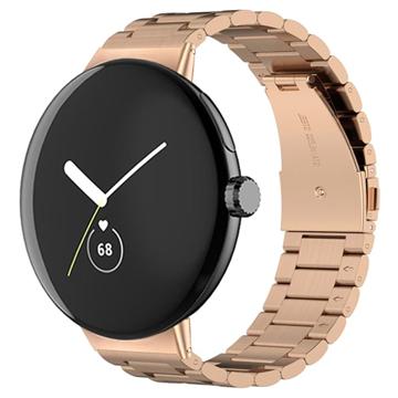 Curea Elegantă din Oțel Inoxidabil Google Pixel Watch - Auriu Roze