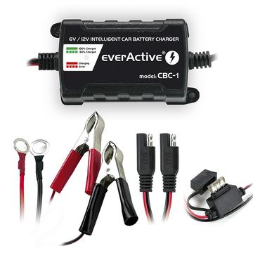 EverActive CBC-1 Încărcător inteligent de baterii auto 6V/12V - VRLA/AGM/VLA SLA/WET/GEL/LEAD ACID