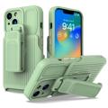 Husă Hibridă iPhone 14 Plus cu Clemă Curea - Seria Explorer - Verde Deschis