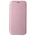 Husă Flip Samsung Galaxy S22+ 5G - Fibra de Carbon - Auriu Roze