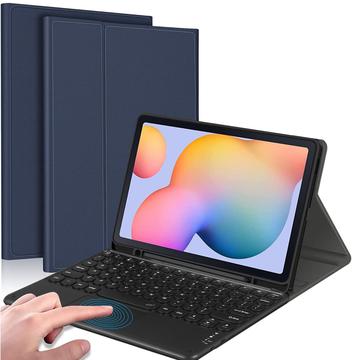 Pentru Samsung Galaxy Tab S6 Lite 2020/2022/2024 Tastatură Bluetooth cu Touchpad, Husă din piele PU cu suport stilou - Albastru