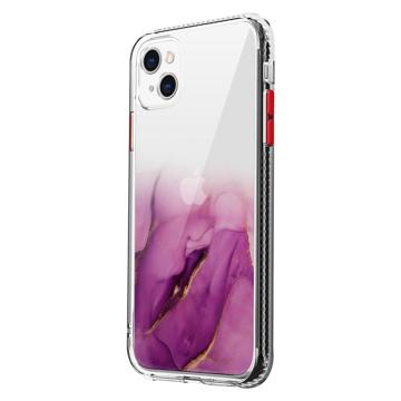 Husă Hibridă pentru iPhone 14 Plus - Marble Pattern - Violet