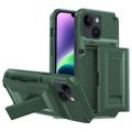 Husă Hibrid iPhone 14 Plus cu Suport - Card Storage - Verde