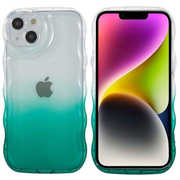 Husă TPU iPhone 14 Plus - Wavy Edge Gradient - Verde Army