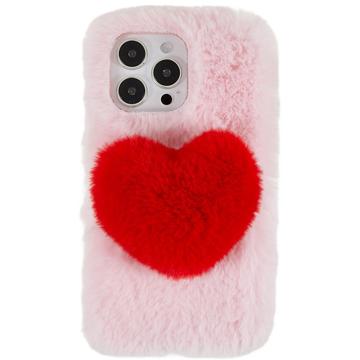 Husă TPU iPhone 14 Pro - Plush Heart - Roz