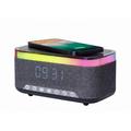 Gembird Ceas deșteptător digital cu lumini RGB, încărcare wireless 15W