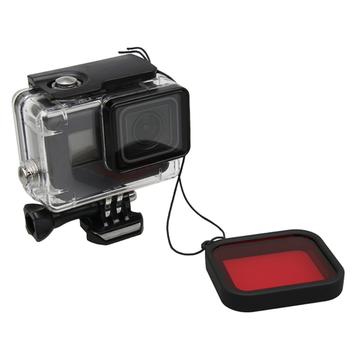 Filtru de scufundare GoPro 5/6/7 pentru carcasă standard - 58mm - roșu