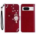 Google Pixel 8 Owl Owl Rhinestone Wallet Case