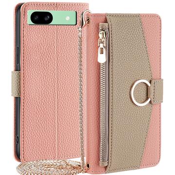 Google Pixel 8a Makeup Mirror Wallet Case w. curea de umăr