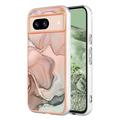 Husă TPU Google Pixel 8a - Marble Pattern Electroplated IMD - Roz