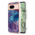 Husă TPU Google Pixel 8a - Marble Pattern Electroplated IMD - Violet