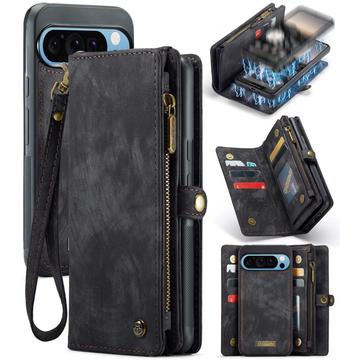 Husă Portofel Google Pixel 9 Pro XL - Caseme 008 2-în-1 Multifunctional - Negru