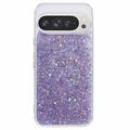 Husă TPU Google Pixel 9 Pro XL - Glitter Flakes - Violet