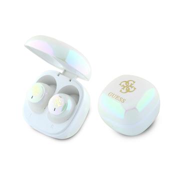 Guess Iridescent 4G imprimate Logo True Wireless Earphones - alb